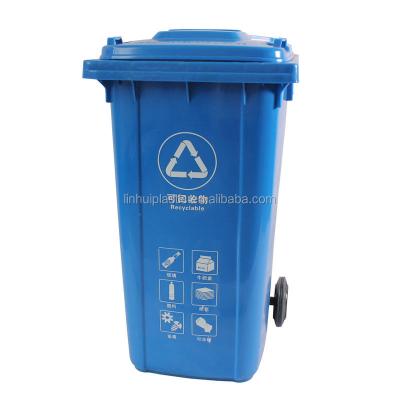 China Plastic 120L Sustainable Wheeled Recycle Garbage Bin Bin With Lid For Sale for sale