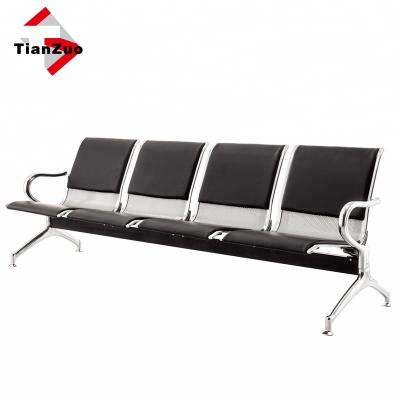 China Public area of ​​the hospital. .ect cheap 4 seater leather pu cushion waiting room beam bench for sale