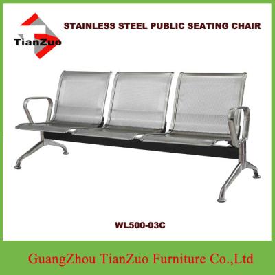 China Waiting Chair Porcelain Stainless Steel Band Chairs Public Area Seating Chairs Waiting Chair WL500-03C for sale