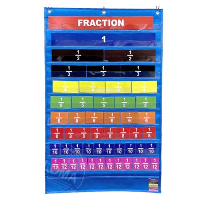 China 1 Pocket Chart + 52 Cards Professional Math Fraction Education Teaching Resources for sale