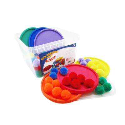 China Educational Toys Pompom And EVA Plates Matching Toys For Classroom for sale