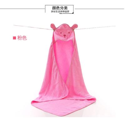 China QUICK DRY cute animal cotton newborn baby child water absorbent fashion bear poncho thick hooded towel for sale