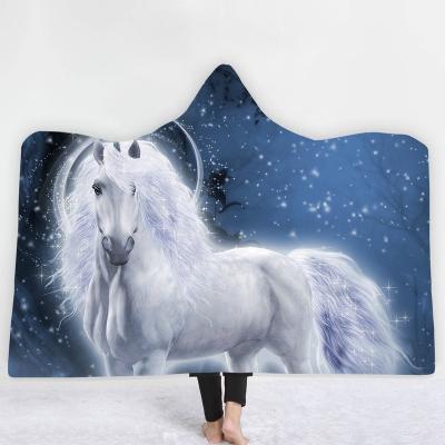 China Popular Custom Made Winter Hooded Blanket PASSIONATE Microfiber Coral Fleece Towel For Sale for sale