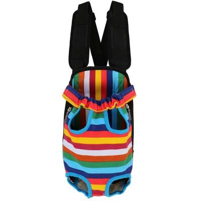 China Viable Convenient Portable Folding Pet Cat Dog Bag Carrier Plush Outdoor Colorful Backpack for sale