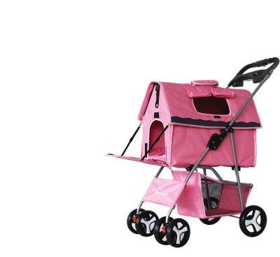 China Hot Selling Aluminum Alloy Viable Multicolor Pet Frame Pet Outdoor Multicolor Four Wheel Stroller for sale