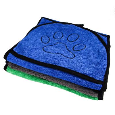 China Hot Selling Super Absorbent Bath Towel Dog Bathrobe Viable Bathing Pet Supplies Double Pack Microfiber Pet Bath Towel for sale