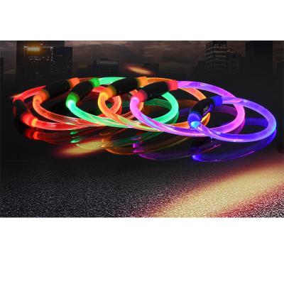 China Bestselling Luminous LED Lights Pet Collars For Outdoor Dog Walking Safty Dog Collars for sale