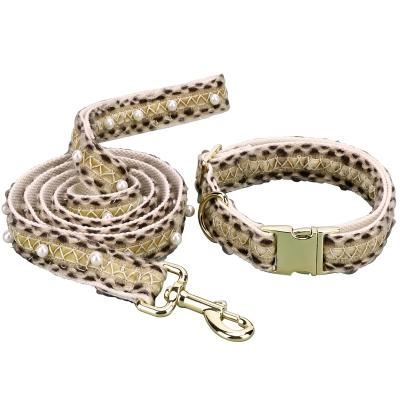 China Competitive Price Sustainable Pet Collar With Leash Collar Leopard Print Small Pet Custom Pet Collar for sale