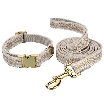 China Fashion Design Sustainable Pet Accessories Collar Embroidered Pet Collar Pet Accessories Collar Dog Training for sale