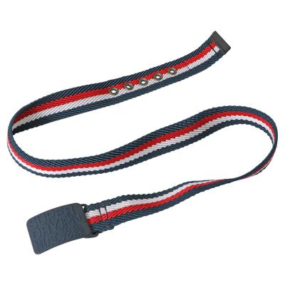 China Custom Nylon Belt Unisex Alloy Buckle Stripe Army Training Logo Fabric Double for sale