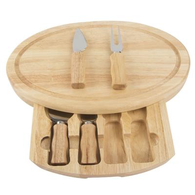 China Rugby Sustainable Shape Cheese Rubber Wooden Board With Knife Set Can Change With Bamboo for sale