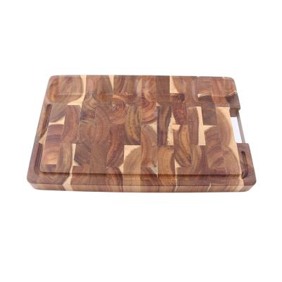 China Sustainable Acacia Wood Cutting Board, Wooden Choppers with Juice Groove, End Grain Wood Cutting Board Set for Kitchen for sale