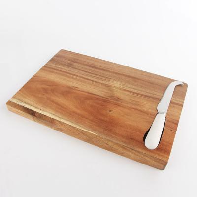 China Viable rectangle wooden cutting board with cheese slicer knife for sale