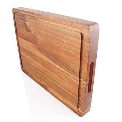 China Customized Viable Two Sided Popular Used Extra Large Acacia Wood Cutting Board Wooden Chopper for sale