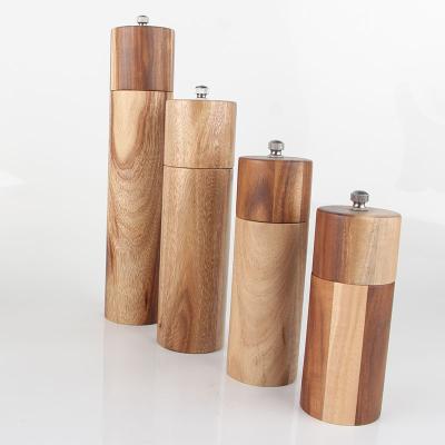 China Viable Hot Sale Manual Wooden Amazon Salt Mill and Wooden Pepper Mills in One Set, Wooden Salt and Pepper Grinder Set for sale