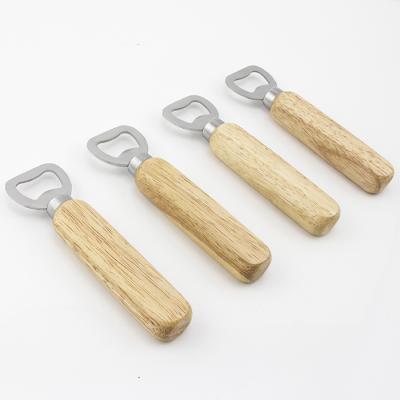 China Sustainable Personalized Customized Logo Stainless Steel Wine Bottle Opener With Wooden Handle for sale