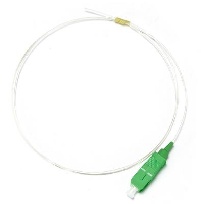 China FTTH Fiber Optic 0.9mm 1m SC APC Pigtail Single Mode Fiber G652D G657A1 Pigtail for sale