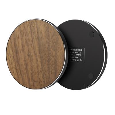 China Small high quality wooden wireless charging 10w wireless charger for mobile phone for sale