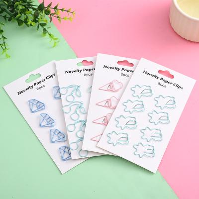 China Office School Home Cartoon cute pet metal paper clip student hollow office learning materials bookmark folder difference pin 8 pieces for sale