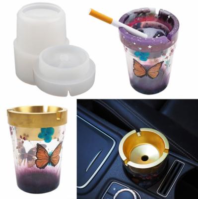 China DIY Resin Epoxy Double Layer Car Ashtray Silicone Viable Crystal Mold For Craft Resin for sale