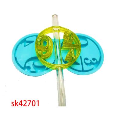 China DIY Epoxy Resin Figure 934 Viable Silicone Straw Topper Mold for sale