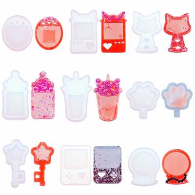 China Viable Silicone Craft Shaker Mold DIY Jewelry Milk Bottle Ice Cream Pendant Mold for sale