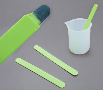 China DIY Disposable Spatula RESIN Tool 14.5cm Long Silicone Expory Flat Stick Viable Mixing and Stirring Stick Green Glue Stick for sale