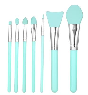 China Flat Brush Silicone Makeup Mask Sweep Beauty Tools Silicone Brush 7pcs Makeup Set Brush for sale