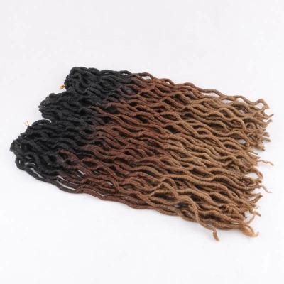 China LOW TEMPEATURE Ombre Faux Locs 20inch 24roots Curly Soft Crochet Braids Dread Locs Gypsy Hair Extensions for sale