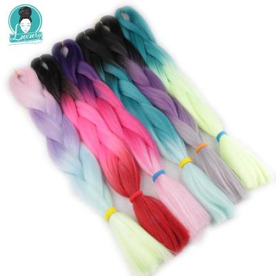 China Ombre Brown Rainbow Blonde Three Tone Colors Ombre Color Jumbo Braiding Hair Braids for sale