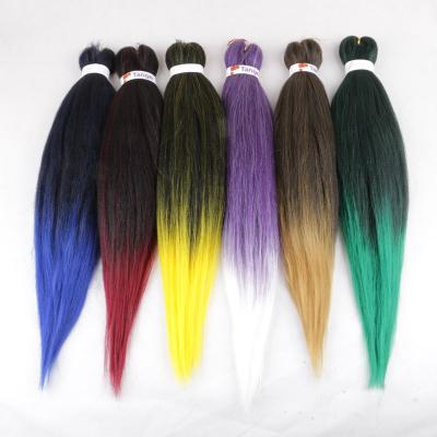 China CROCHET 8pieces 26inch Solid&Ombre Cheap Two Tone Colored Perm Yaki Layered Pre Stretched Synthetic Braiding Hair for sale