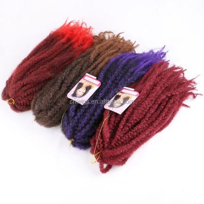 China Synthetic Hair Wholesale 7 Colors Optional Two Tone Afro Curly Extensions 100% Crochet Marley Braid Hair for sale