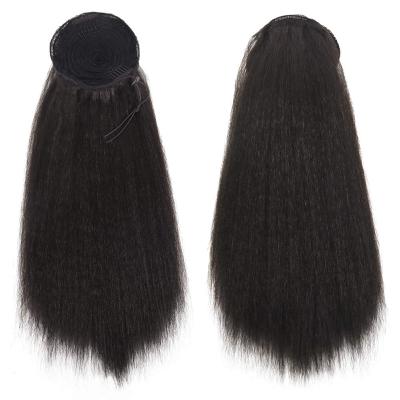 China Super Wave Clip In On Drawstring Ponytail Synthetic Long Hair Extensions Black Brown Blonde Afro Curly Wholesale Private Label Hair Extensions for sale