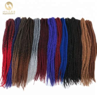 China XUCHANG HARMONY synthetic hair color #1b/burgundy 3d twist cubic crochet 1 piece 22inch Ombre braiding hair for sale