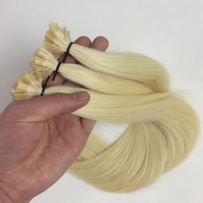 China Silky Wave Stretch 12 Months Double Drawn Keratin Blonde Russian Hair Prebonded Tilted Human Hair Extension U Tip for sale