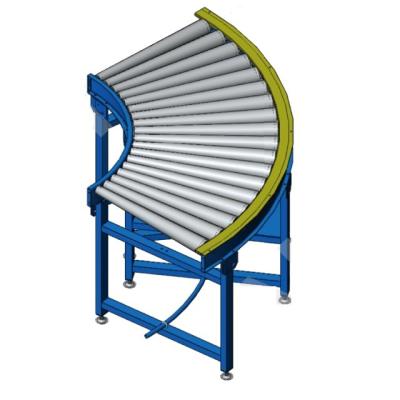 China Workshop High Quality ODM OEM 90 Degree Curved Roller Conveyor / 180 Degree Taper Roller Conveyor for sale