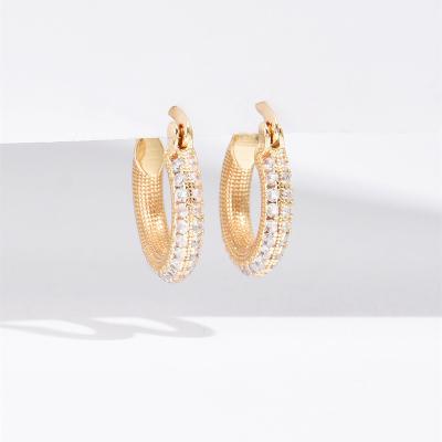 China TRENDY 18K Gold Plated Brass Chunky Circle Small Hoop Earrings Minimalist Design Earring for sale