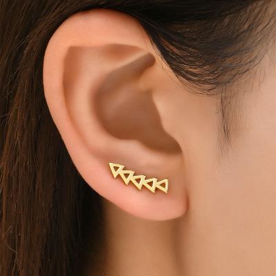 China TRENDY 18K Gold Plated Minimalist Triangle Climber Earrings Personalized Earring for sale