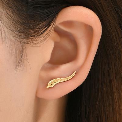 China CLASSIC 18K Gold Silver Plated Leaf Shape Ear Stud Earrings For Women Girl for sale