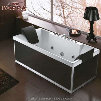 China Modern Acrylic White Three Side Skirted Bathtub Jet Whirlpool Bathtub for sale