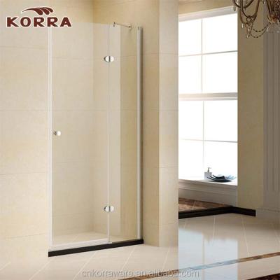 China Modern Wholesale Clear Tempered Glass Shower Screen Shower Enclosure With 1 Hinge Door And 1 Fixed Glass Panel for sale