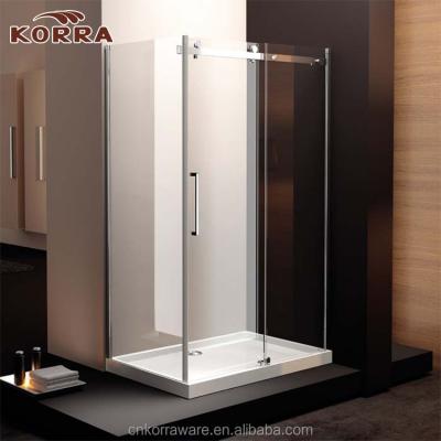 China Modern Rectangle Acrylic Shower Enclosure Circular Single Sliding Door Shower Room for sale