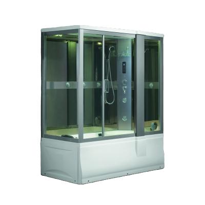 China Traditional Spa Jacuzzi Full Rectangle Steam Shower Room With LED Light And Radio for sale