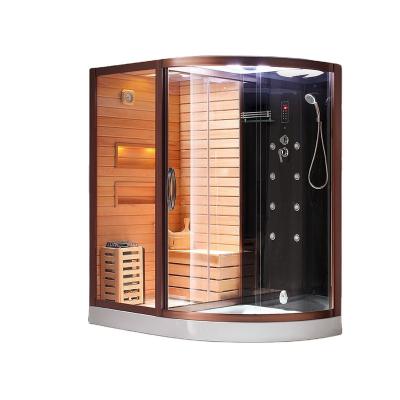 China Modern Design Modern Steam Shower Cabin Sauna, Indoor Luxury Bathroom Steam Sauna Wood Room for sale