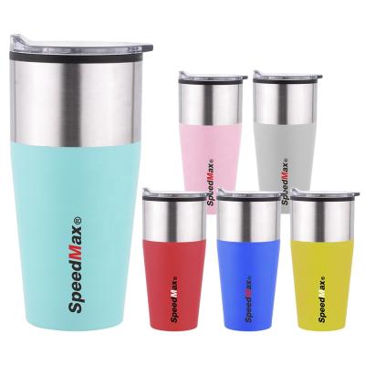 China Viable Hot Amazon 20 oz Double Wall Travel Tumbler Cup Stainless Steel Outside Insulated Cup With Lids for sale