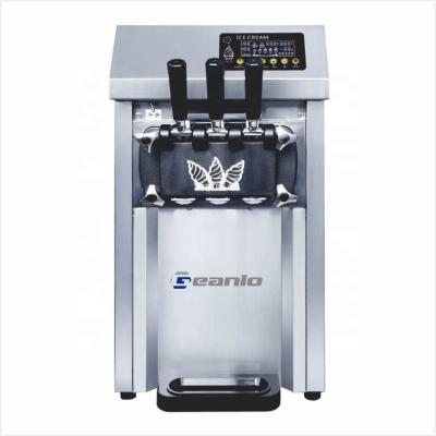 China Geanlo Sale Tabletop Roll Cone Gelato Fruit Ice Cream Filling Machines 3 Flavor Soft Serve Ice Cream Machine For Business à venda