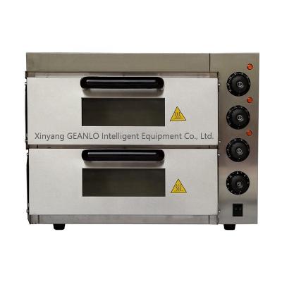 China Geanlo Kitchen High Capacity Hotel Kitchen Bakery Equipment Electric Two Deck Bread Baking Pizza Oven for Sale à venda