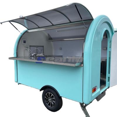 China Fully Equipped Fiberglass Trailers Fast Street Retro Australian Standard Concession Mobile Food Cart Trailer for Sale zu verkaufen