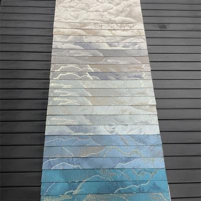 China Viable JBL landscape painting cloud gold yarn high density jacquard fabric for curtain upholstery for sale