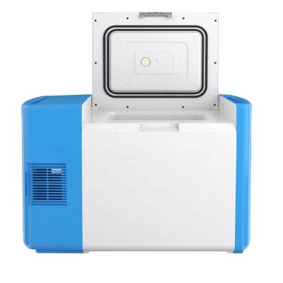 China Carrier Box 25L Solar Hybrid Small Size Vaccine Cooler -80 Degree Portable Medical Vaccine Transport Refrigerator for sale